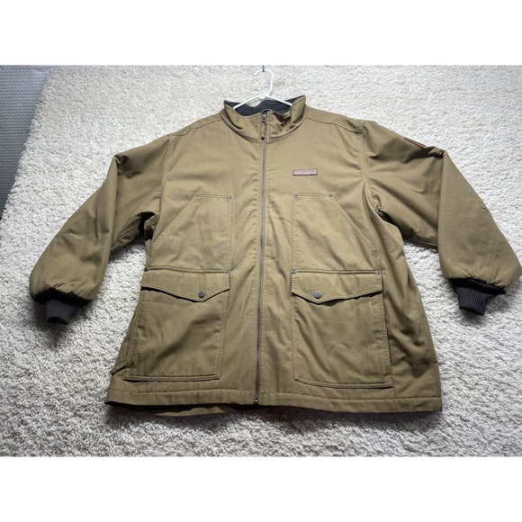 Columbia Khaki Coat Jacket Corduroy Collar Men's 2XL  EUC - Picture 1 of 10